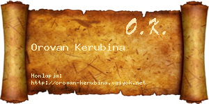 Orovan Kerubina névjegykártya
